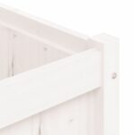 Jardinière blanc 150x50x50 cm bois massif de pin – Image 7