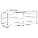 Jardinière blanc 150x50x50 cm bois massif de pin – Image 9