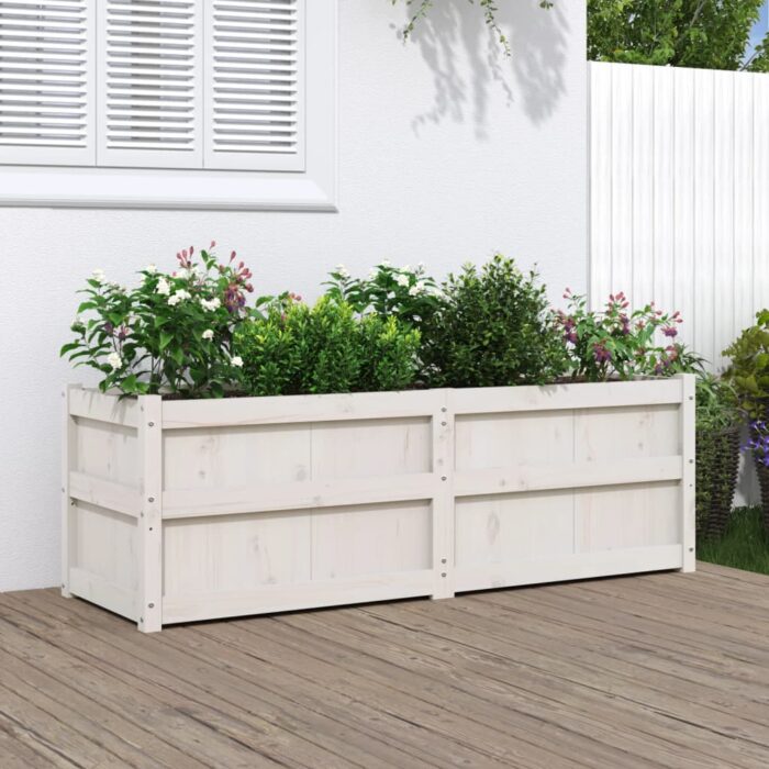 VXL8721012076303_m_en_hd_1.jpg Jardinière blanc 150x50x50 cm bois massif de pin – Image 1