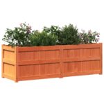 Jardinière cire marron 150x50x50 cm bois de pin massif – Image 2