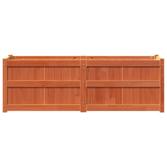 Jardinière cire marron 150x50x50 cm bois de pin massif – Image 3