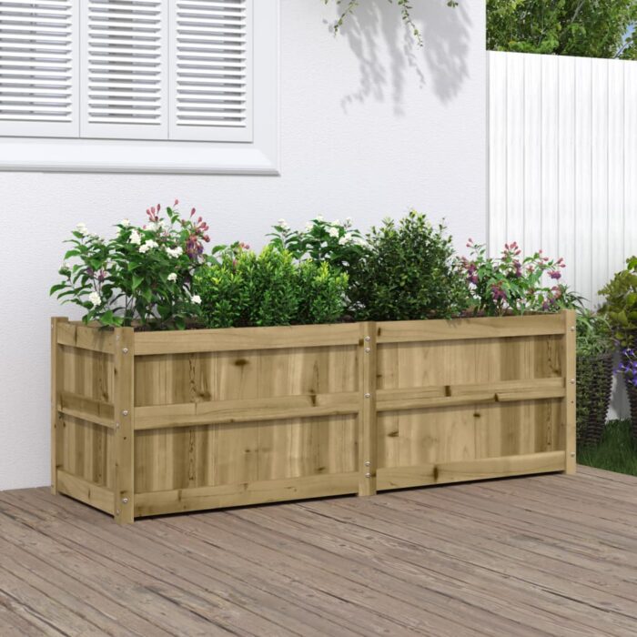 Jardinière 150x50x50 cm bois de pin imprégné – Image 1