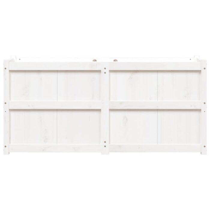 Jardinière blanc 150x50x70 cm bois de pin massif – Image 3