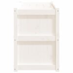 Jardinière blanc 150x50x70 cm bois de pin massif – Image 4