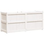 Jardinière blanc 150x50x70 cm bois de pin massif – Image 5