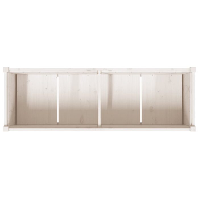 Jardinière blanc 150x50x70 cm bois de pin massif – Image 6