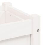 Jardinière blanc 150x50x70 cm bois de pin massif – Image 7