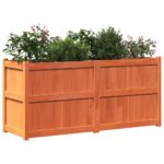 Jardinière cire marron 150x50x70 cm bois de pin massif – Image 2