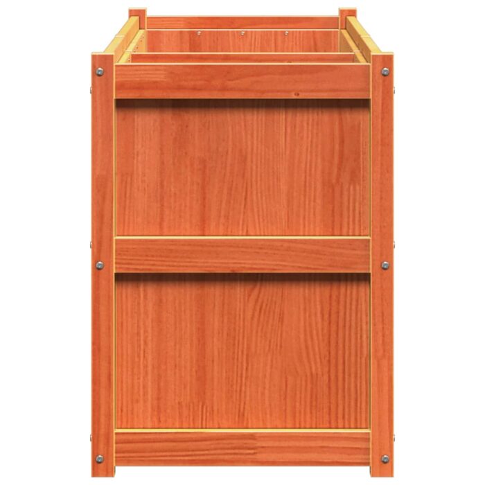 Jardinière cire marron 150x50x70 cm bois de pin massif – Image 4