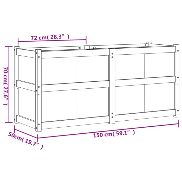 Jardinière 150x50x70 cm bois de pin imprégné – Image 9