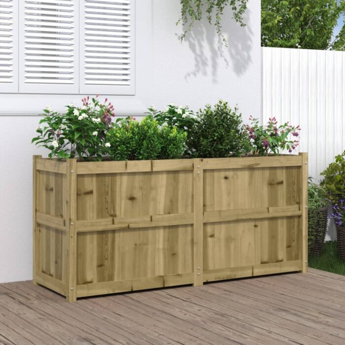 Jardinière 150x50x70 cm bois de pin imprégné – Image 1