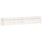 Jardinières 2 pcs blanc bois de pin massif – Image 2