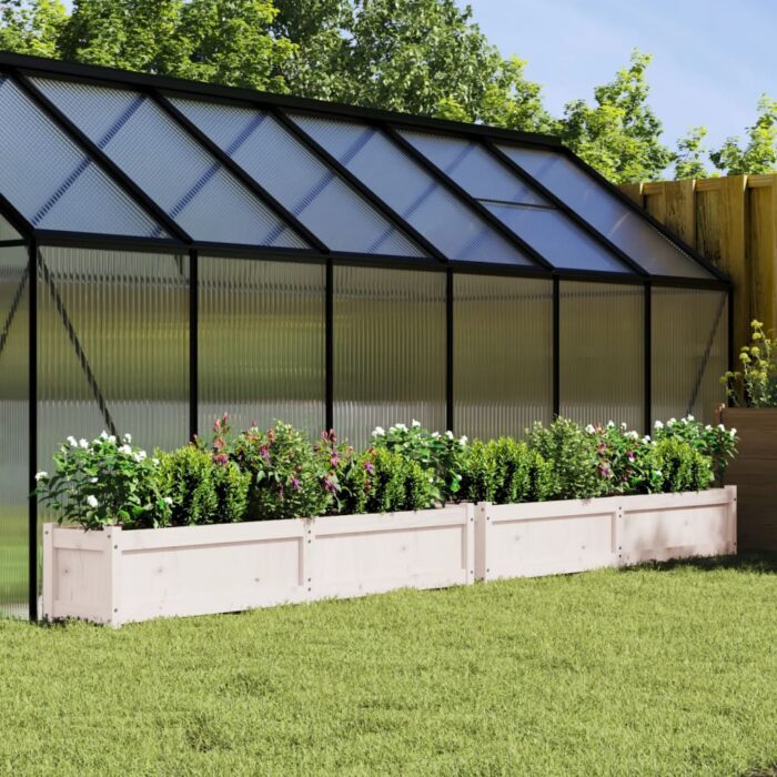 Jardinières 2 pcs blanc bois de pin massif – Image 1