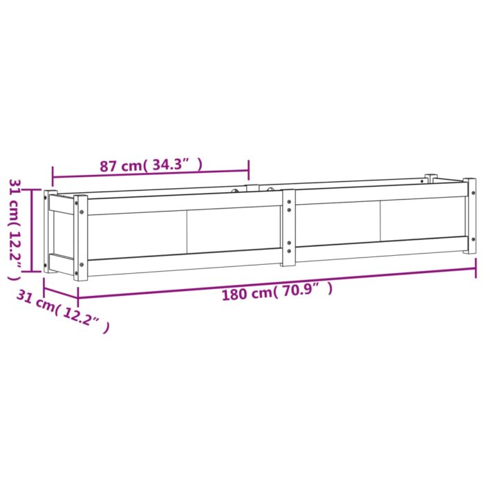 Jardinières 2 pcs cire marron bois de pin massif – Image 10