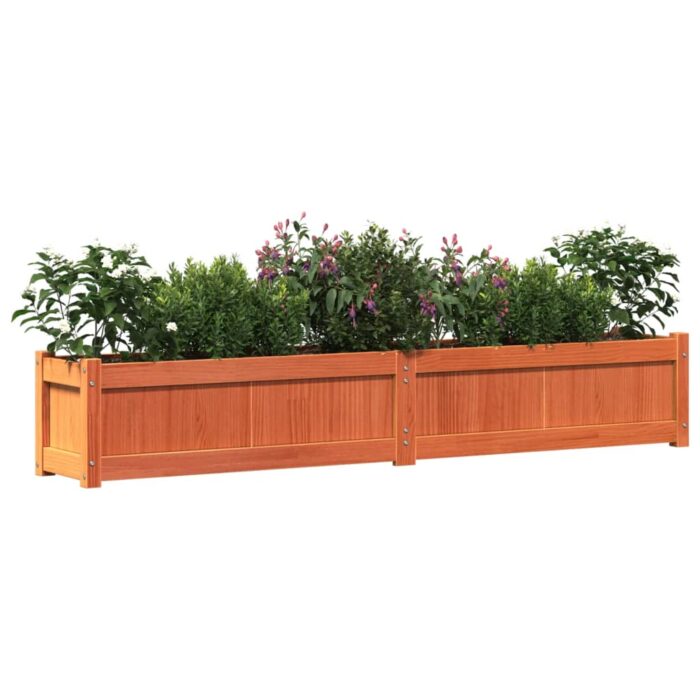Jardinières 2 pcs cire marron bois de pin massif – Image 2