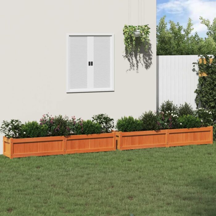 Jardinières 2 pcs cire marron bois de pin massif – Image 1