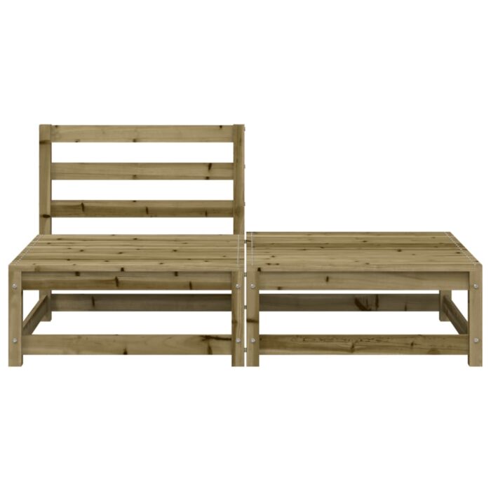 Canapé de jardin sans accoudoirs repose-pieds bois pin imprégné – Image 2
