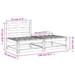 Canapé de jardin sans accoudoirs repose-pieds bois pin imprégné – Image 8