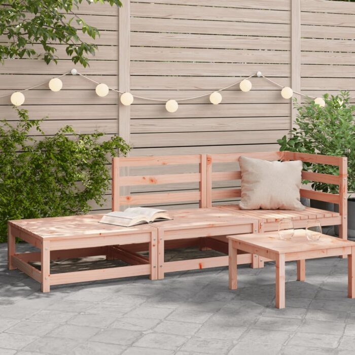 Canapé de jardin avec repose-pieds 2 places bois massif douglas – Image 1