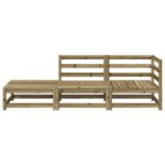 Canapé de jardin et repose-pieds 2 places bois de pin imprégné – Image 2