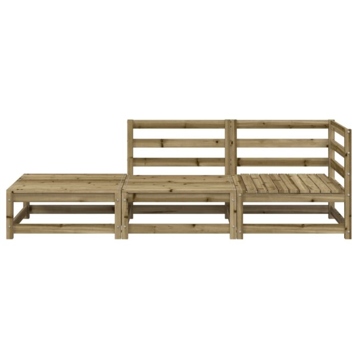Canapé de jardin et repose-pieds 2 places bois de pin imprégné – Image 2