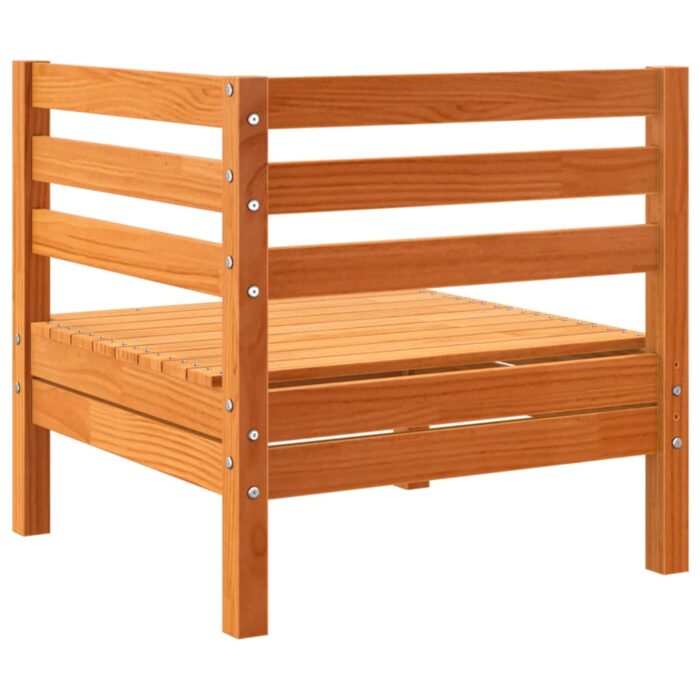 Canapé d’angle de jardin cire marron bois de pin massif – Image 4