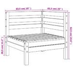 Canapé d’angle de jardin cire marron bois de pin massif – Image 6