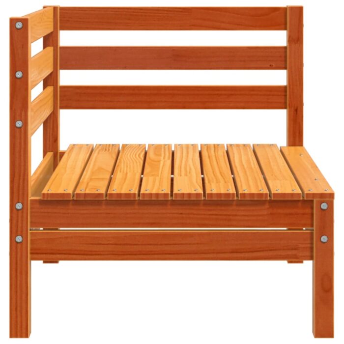 Canapés d'angle de jardin 2 pcs cire marron bois de pin massif – Image 3
