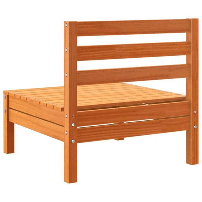 Canapé de jardin sans accoudoirs cire marron bois de pin massif – Image 4