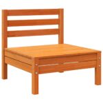 Canapés de jardin sans accoudoirs 2 pcs cire marron bois massif – Image 2