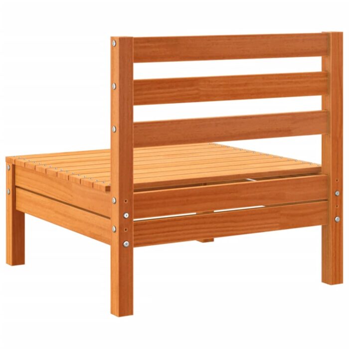 Canapés de jardin sans accoudoirs 2 pcs cire marron bois massif – Image 5