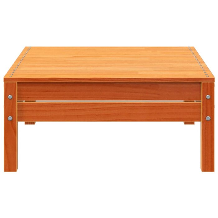 Repose-pied de jardin cire marron bois de pin massif – Image 2