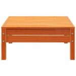 Canapé de jardin 2 places repose-pied cire marron bois massif – Image 6