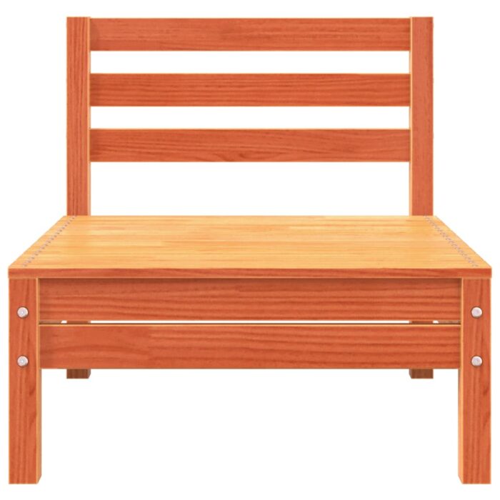 Canapé de jardin 3 places cire marron bois de pin massif – Image 4