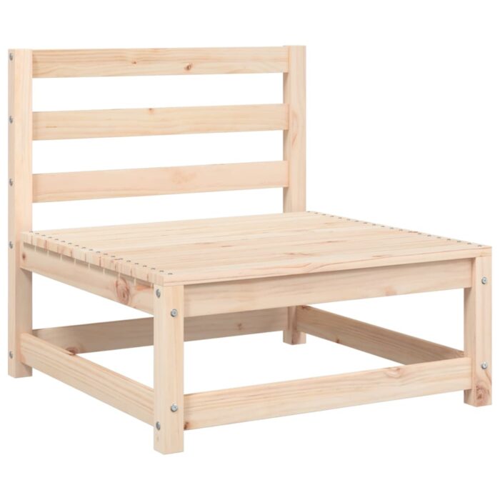Canapé de jardin sans accoudoirs et coussins bois massif de pin – Image 2