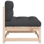 Canapé de jardin sans accoudoirs et coussins bois massif de pin – Image 4