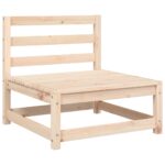 Canapé de jardin sans accoudoirs et coussins bois massif de pin – Image 2
