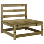 Canapé de jardin sans accoudoirs et coussins bois pin imprégné – Image 2