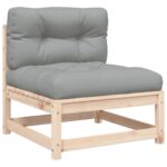 Canapés de jardin sans accoudoirs coussins 2pcs bois massif pin – Image 3