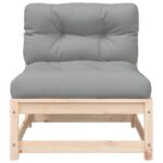 Canapés de jardin sans accoudoirs coussins 2pcs bois massif pin – Image 4