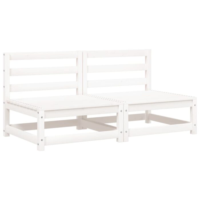 Canapés de jardin sans accoudoirs coussins 2pcs bois massif pin – Image 2