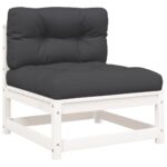 Canapés de jardin sans accoudoirs coussins 2pcs bois massif pin – Image 3