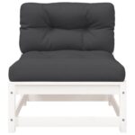 Canapés de jardin sans accoudoirs coussins 2pcs bois massif pin – Image 4