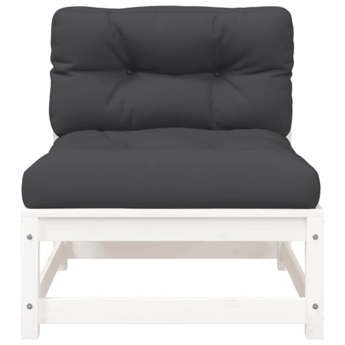 Canapés de jardin sans accoudoirs coussins 2pcs bois massif pin – Image 4