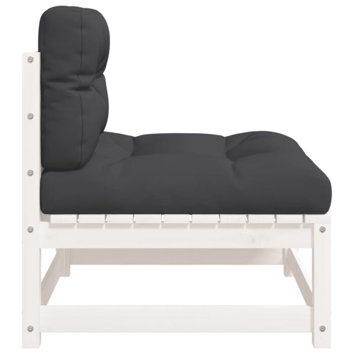 Canapés de jardin sans accoudoirs coussins 2pcs bois massif pin – Image 5