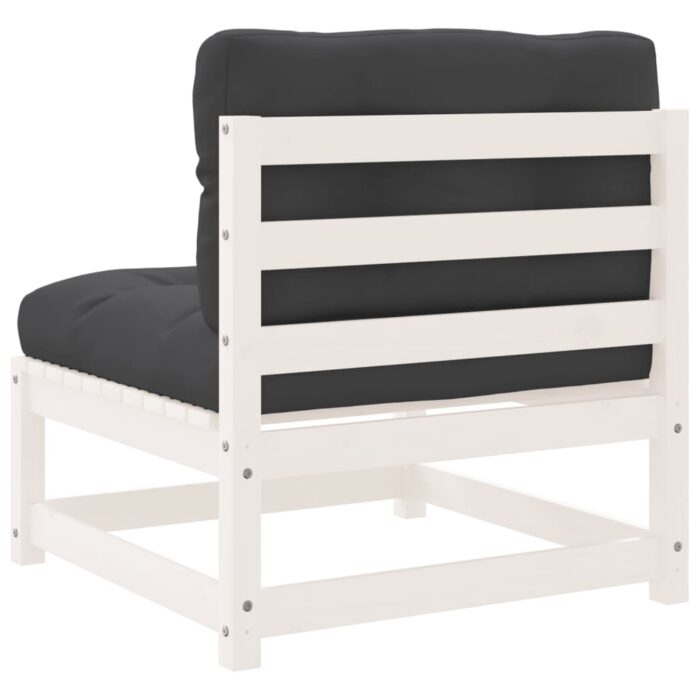 Canapés de jardin sans accoudoirs coussins 2pcs bois massif pin – Image 6