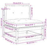 Canapés de jardin sans accoudoirs coussins 2pcs bois massif pin – Image 8