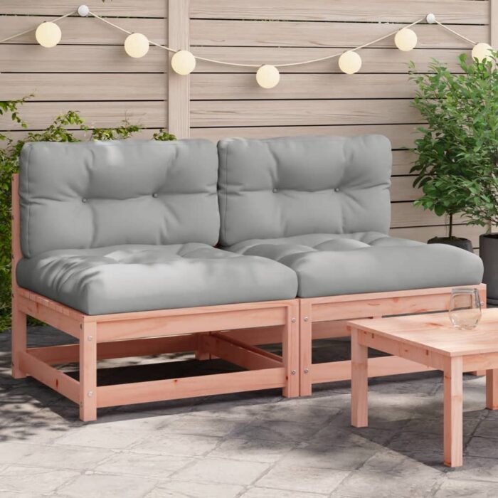 Canapés de jardin sans accoudoirs avec coussins 2 pcs – Image 1