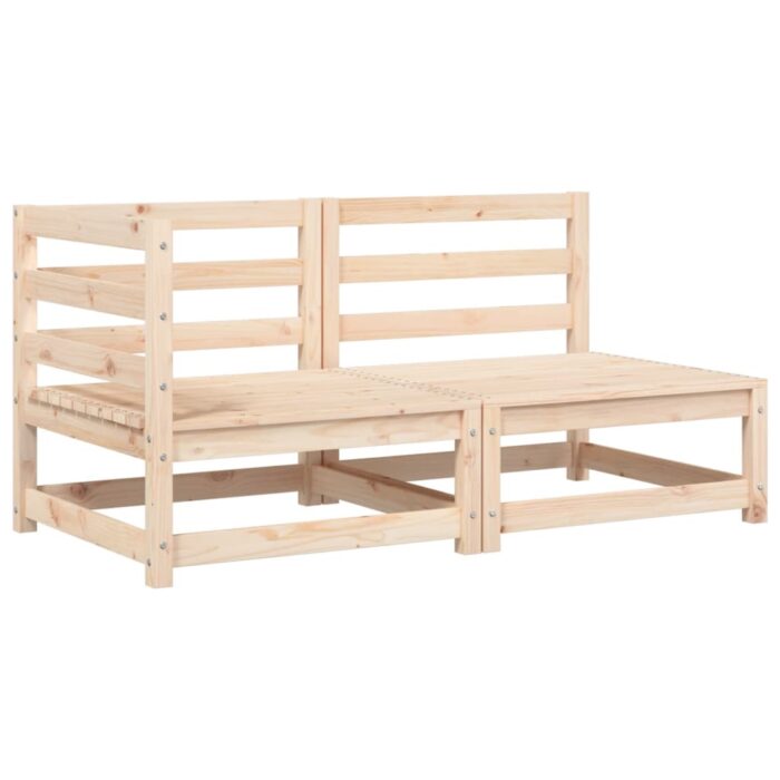 Canapé de jardin avec coussins 2 places bois de pin massif – Image 2
