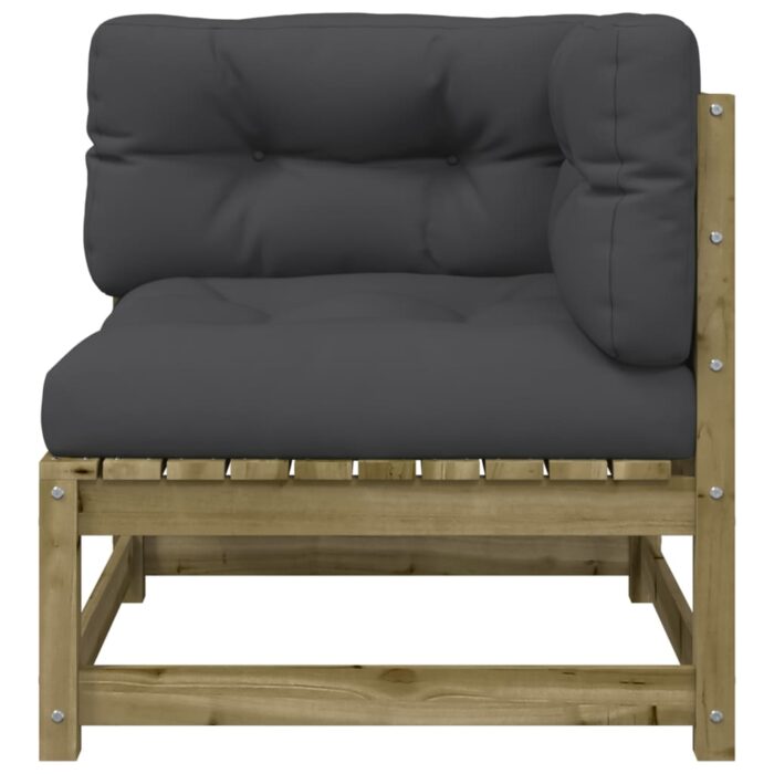 Canapé de jardin avec coussins 2 places bois de pin imprégné – Image 5